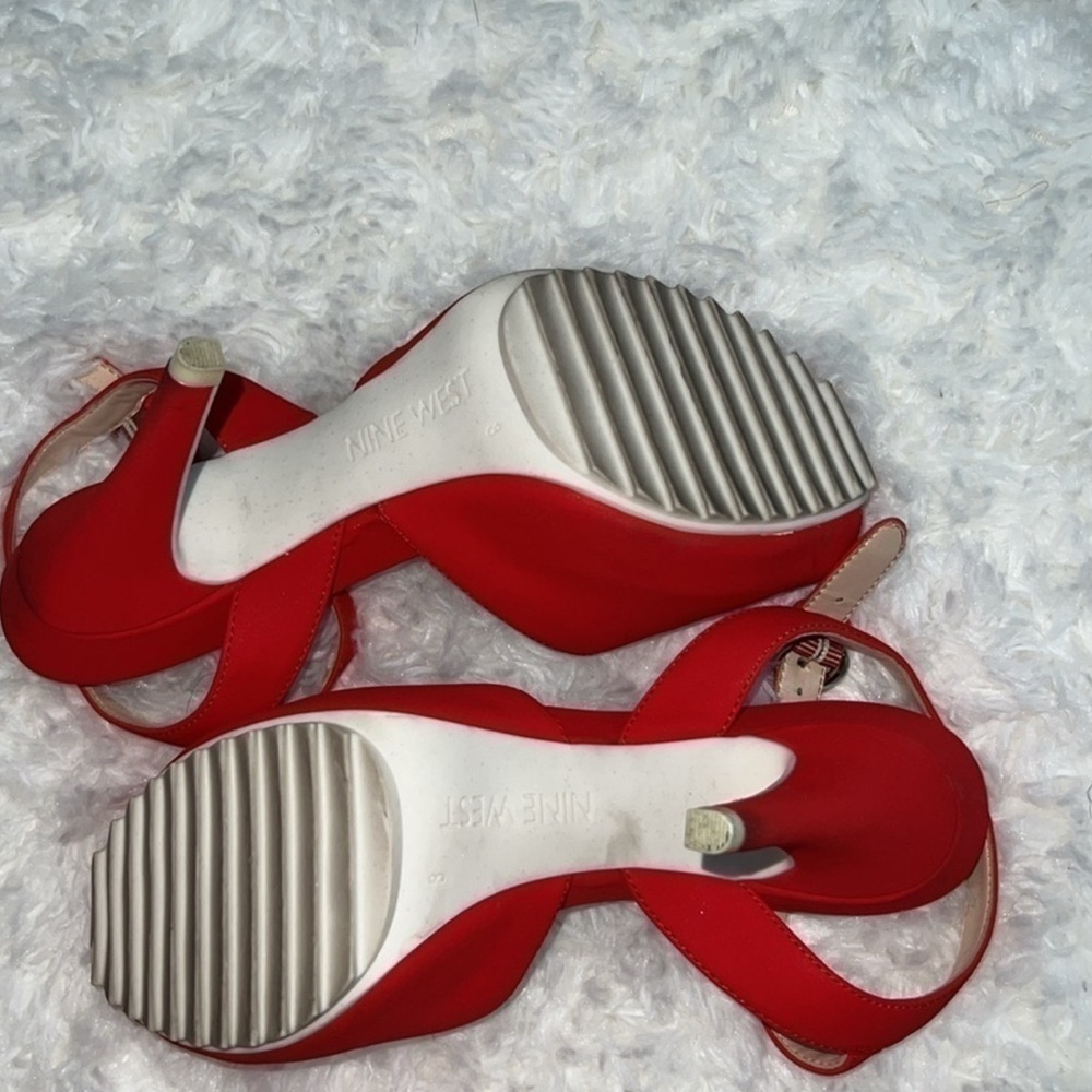 Nine West Vibrant Red Platform Heels​ - Picture 4 of 8